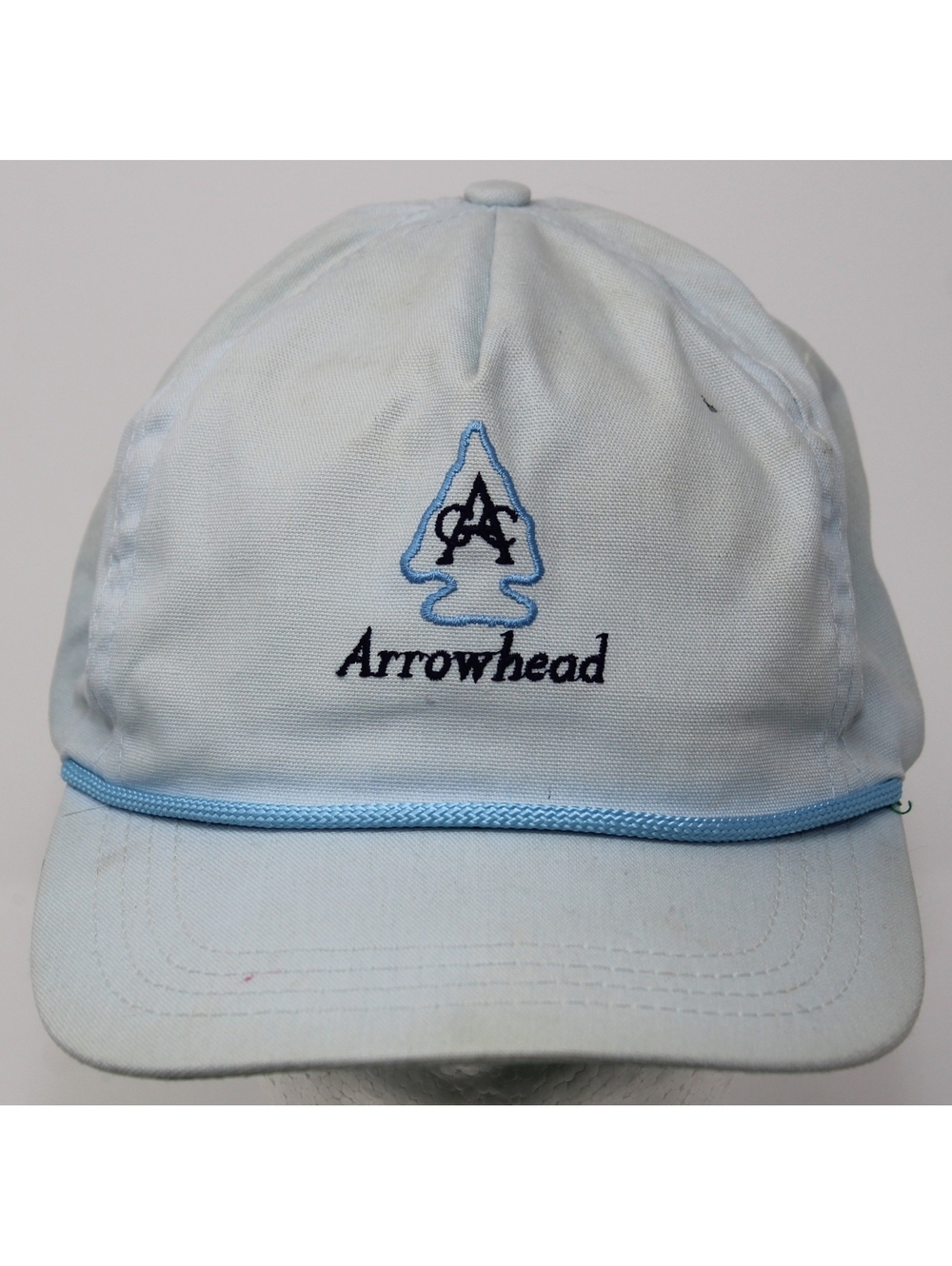 Vintage 1970s Arrowhead Golf Club Hat Duckster Blue Buckle Strapback Cap 1 Size